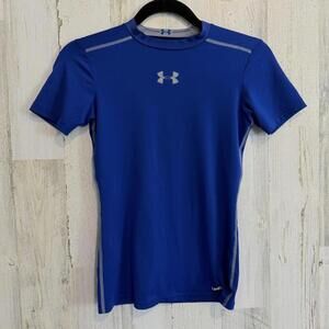 Under Armour Boys Youth Medium Blue Compression Shirt  Activewear